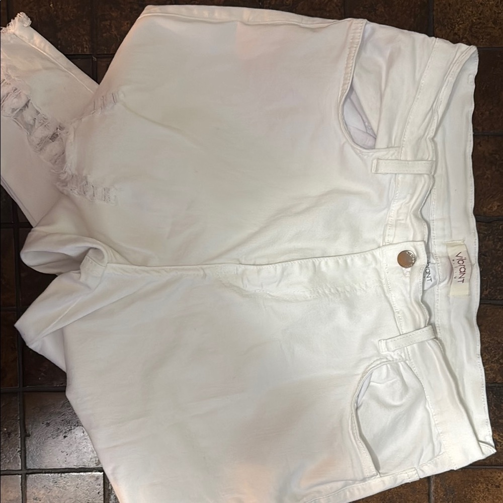 Vibrant White Distressed Denim Pants SUPER STRETCH - 2XL - Picture 3 of 4